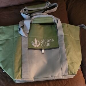 Sierra Club Green and Gray Tote Bag
